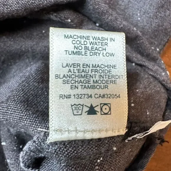 Cloth & Stone Cotton Rayon Blend Black Long Sleeve Roll Tab Shirt Size Medium - Picture 6 of 9